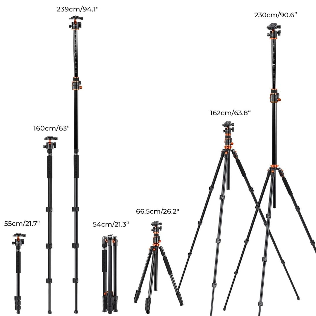 ZenVora 90 Inch Ultra High Camera Tripod with Metal Ball Head, Extra Tall Heavy Duty Photography Tripod Stand