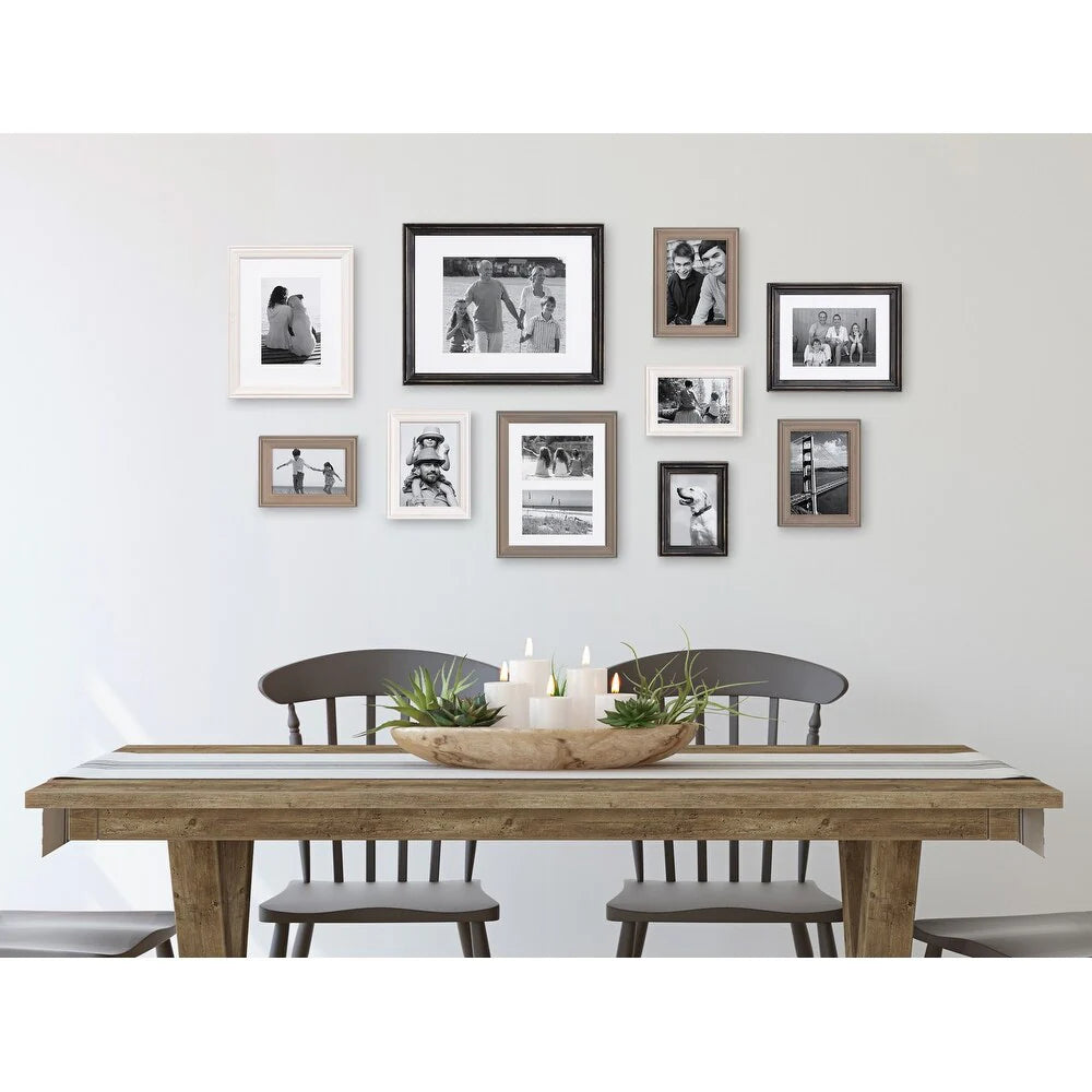 ZenVora 10-Piece Wood Gallery Wall Picture Frame Set, Decorative Photo Display Frames for Living Room, Bedroom and Home Decor