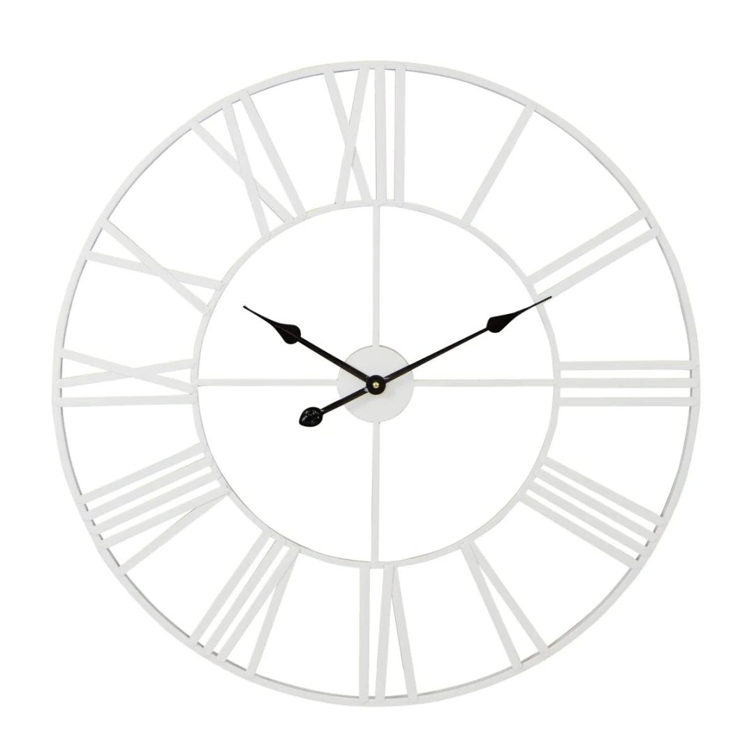 ZenVora Modern Round Metal Wall Clock, Decorative Circular Hanging Clock for Living Room, Bedroom and Office
