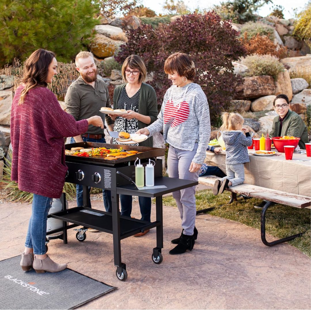 ZenVora 36-Inch 4-Burner Propane Gas Griddle with Flat Top and Side Stands