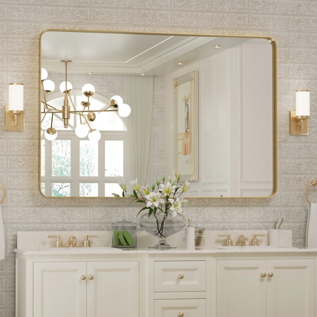 ZenVora Wall Mirror Vanity Mirror, Bathroom Mirror with Rounded Corners, 1 Piece