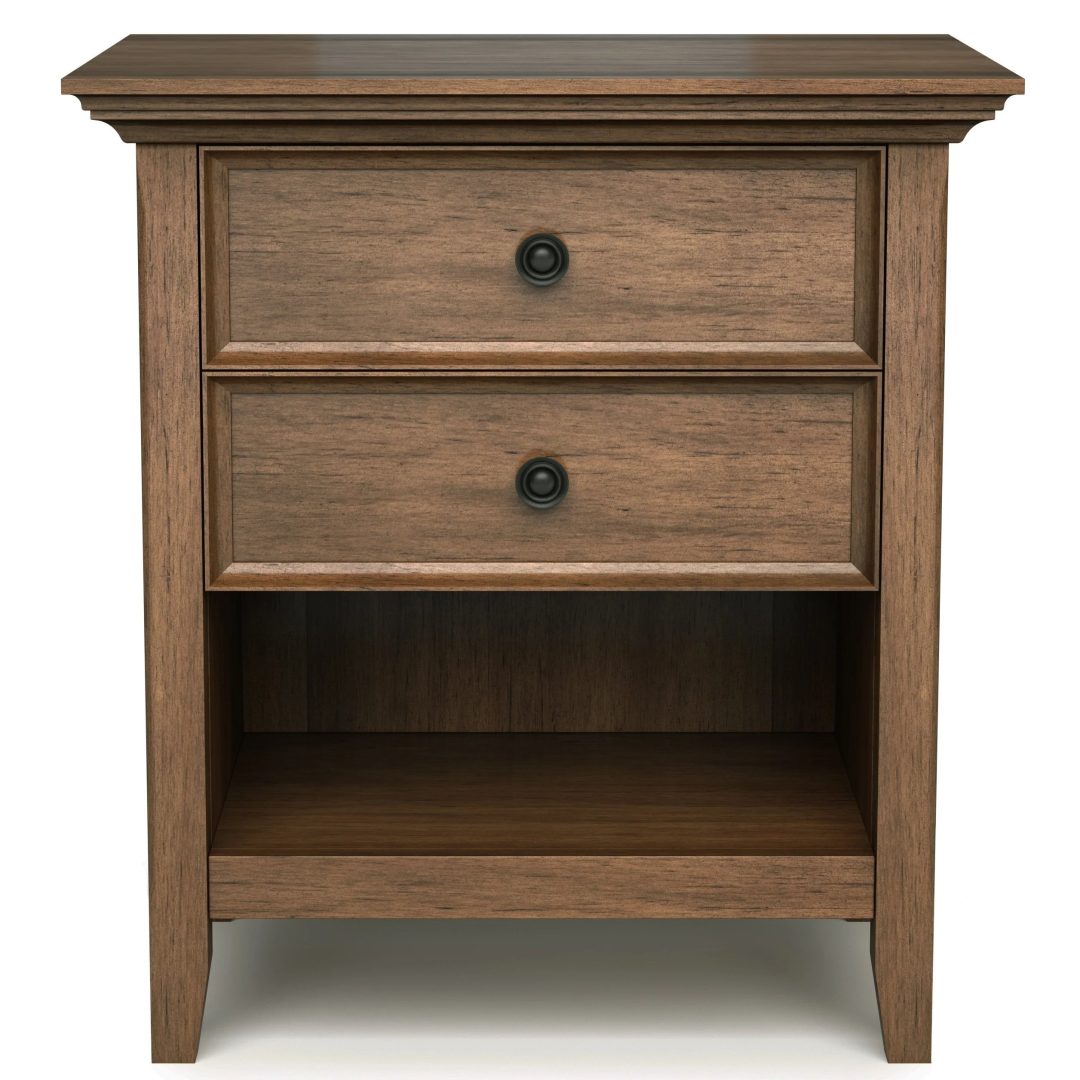 ZenVora 24 Inch Wide Solid Wood Nightstand, Bedside Table and Bedroom End Table