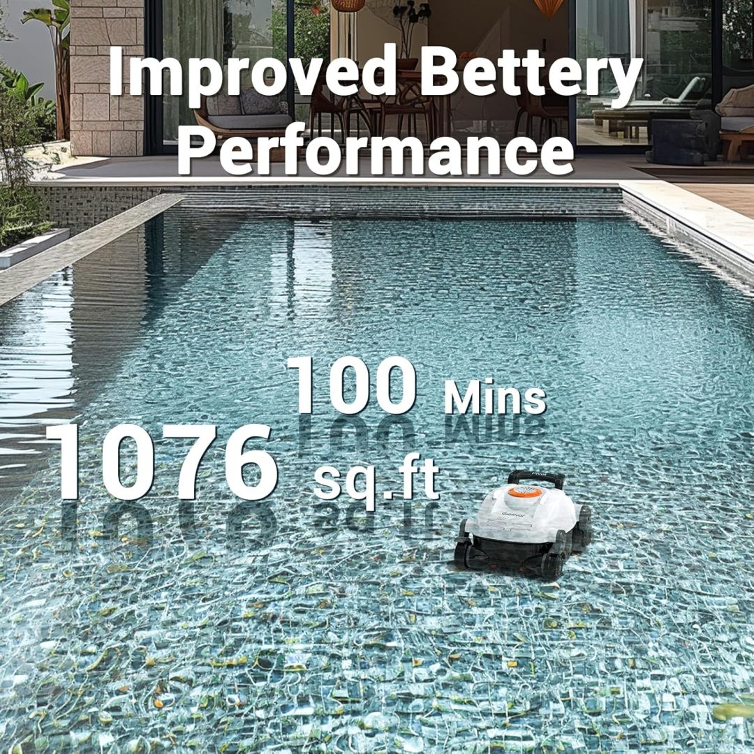 ZenVora Cordless Robotic Pool Cleaner, Automatic Wall Climbing Pool Vacuum for Swimming Pool Cleaning
