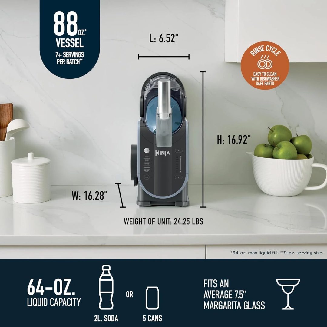 ZenVora 88 oz. Frozen Drink Machine – RapidChill Technology, 5 Preset Programs for Slushies & Cocktails
