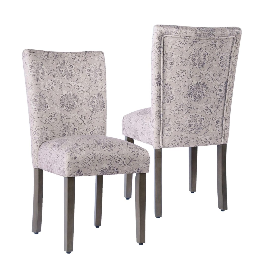 ZenVora Set of 2 Upholstered Medallion Dining Chairs, Comfortable Parsons Style Chairs for Kitchen and Dining Room