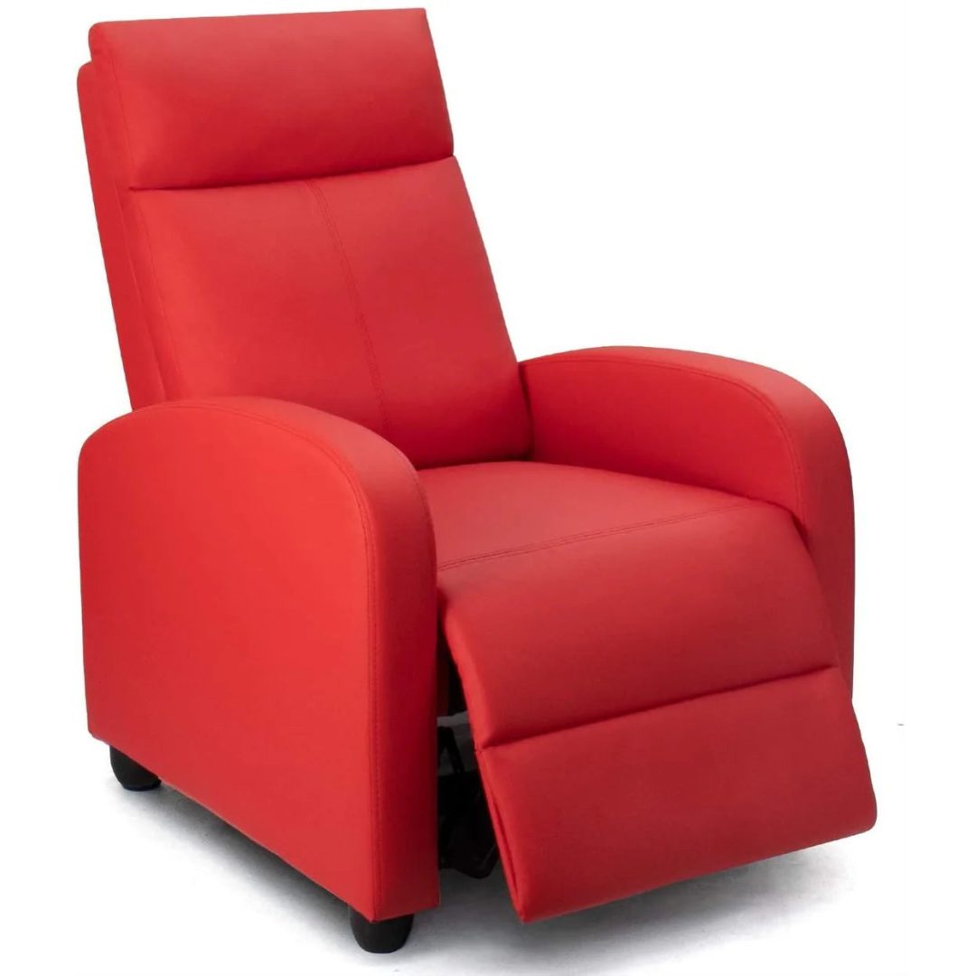 ZenVora PU Leather Recliner Chair, Single Living Room Sofa Lounge Chair with Reclining Function