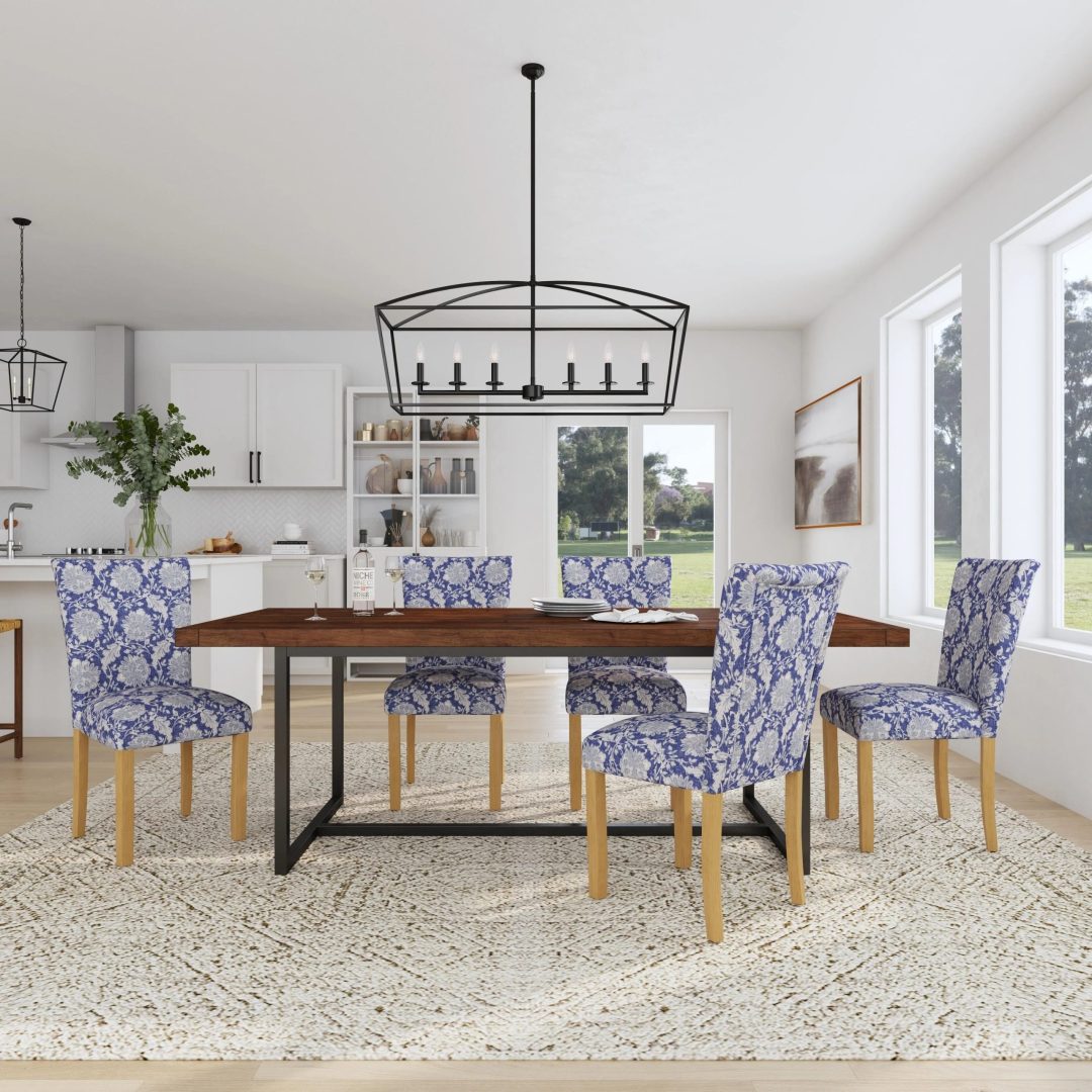 ZenVora Set of 2 Upholstered Medallion Dining Chairs, Comfortable Parsons Style Chairs for Kitchen and Dining Room