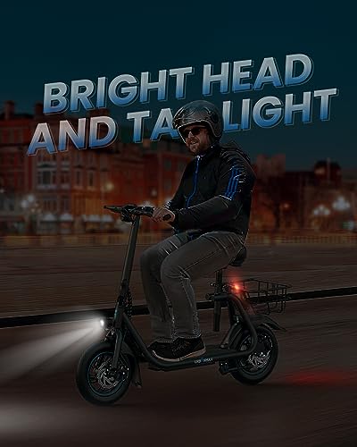 ZenVora 450W Electric Scooter with Seat, 22-Mile Range
