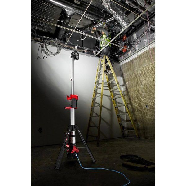 ZenVora 18V Cordless Rocket Tower Light – Dual Power LED Work Light with 2×6.0Ah Batteries