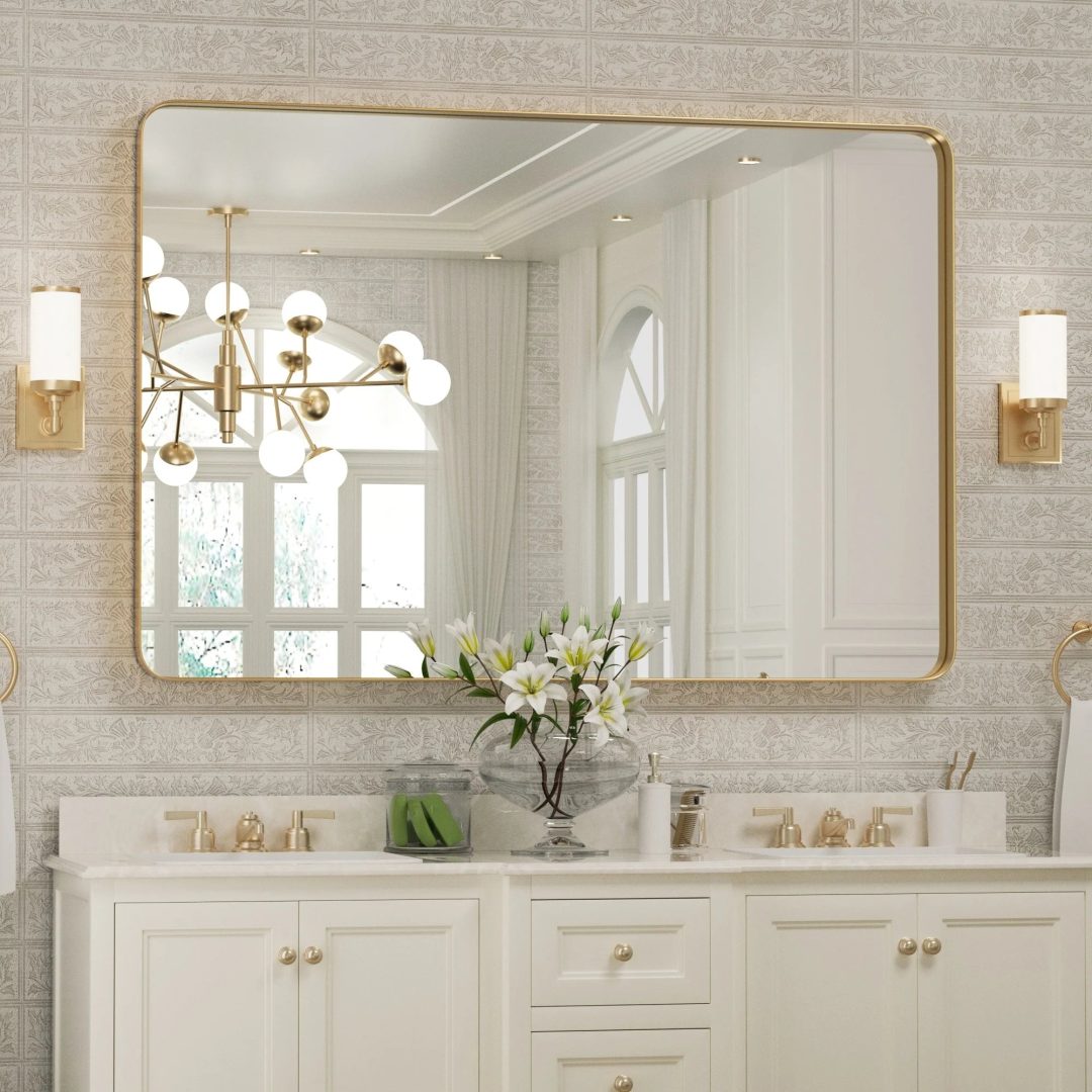 ZenVora Wall Mirror Vanity Mirror, Bathroom Mirror with Rounded Corners, 1 Piece