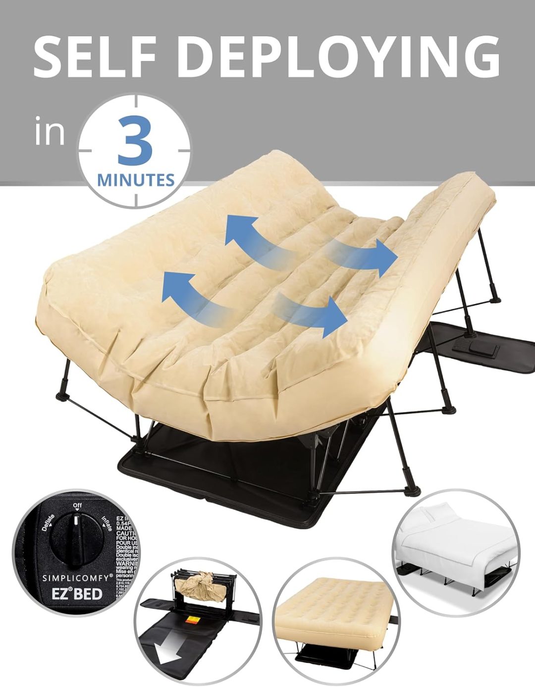 ZenVora Queen Air Mattress with Frame and Pump