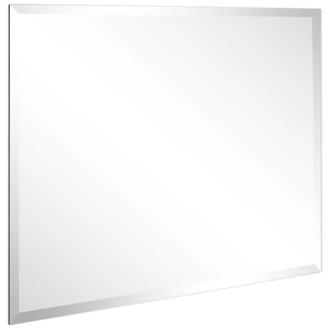 ZenVora Frameless Beveled Prism Wall Mirror, Clear Square or Rectangular Decorative Mirror for Bathroom, Bedroom and Home Decor