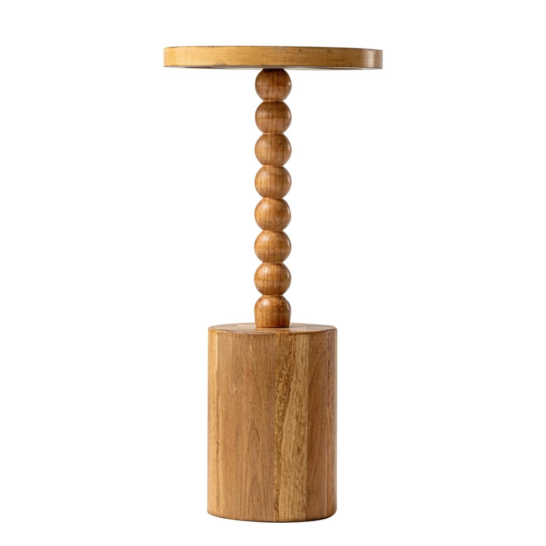 ZenVora Wood Pedestal End Table, Round Martini Drink Table for Small Spaces, Living Room and Bedroom