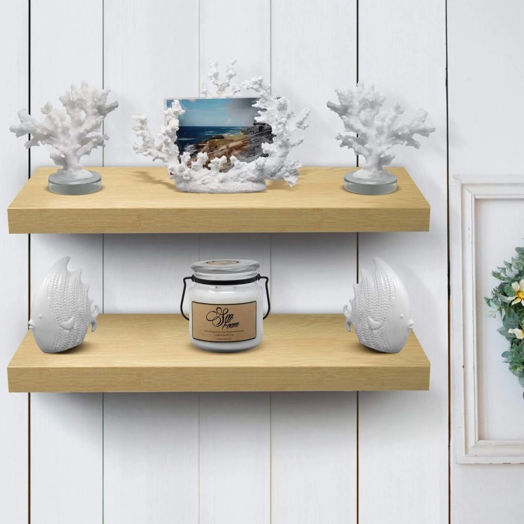 ZenVora 24 Inch Extra Long Floating Wall Shelf, Wall Mounted Display and Storage Shelf for Home Decor