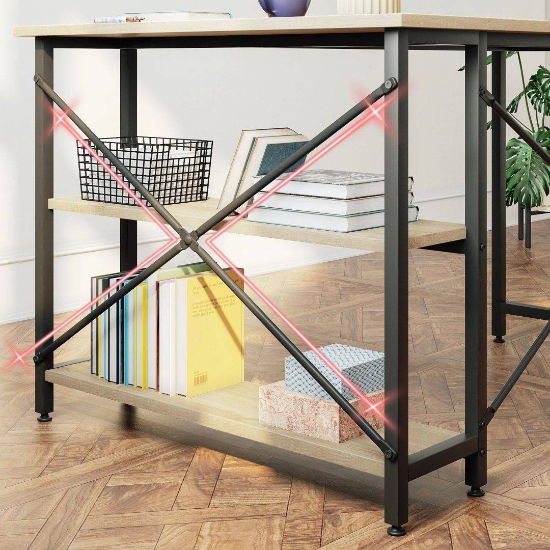 ZenVora Small L Shaped Computer Desk with Storage Shelves, Compact Corner Workstation for Home Office and Study