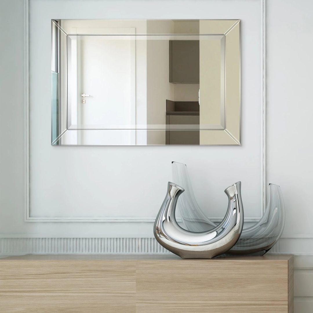 ZenVora Beveled Rectangular Clear HD Wall Mirror, Bathroom Vanity and Bedroom Mirror, 3 Sizes
