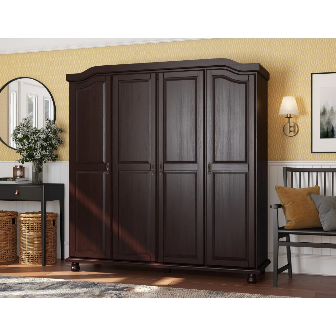ZenVora Set of 4 Small Solid Wood Shelves for Wardrobe and Armoire Storage