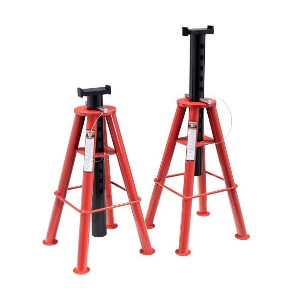 ZenVora 10-Ton High-Height Pin-Type Jack Stands, Pair