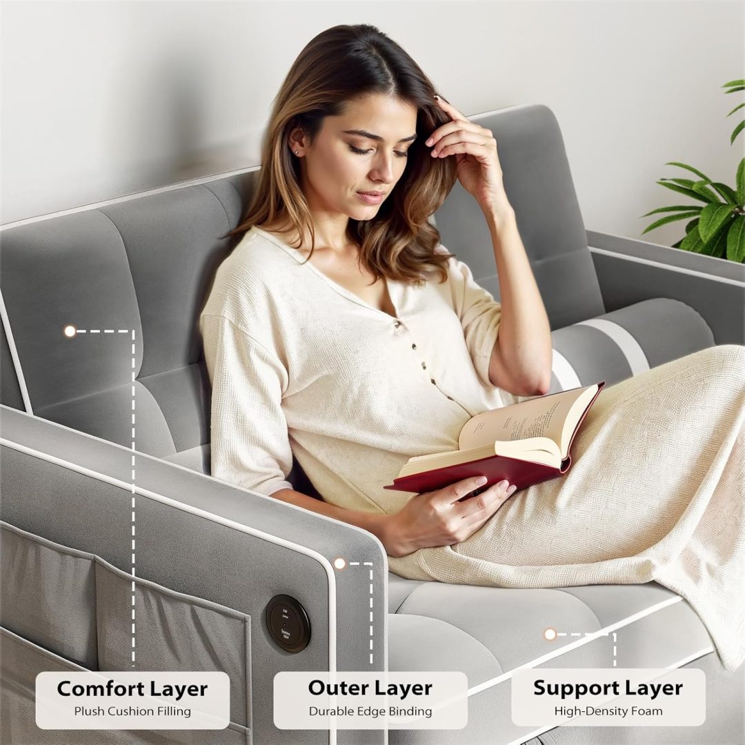 ZenVora 3-in-1 Convertible Sleeper Sofa Bed