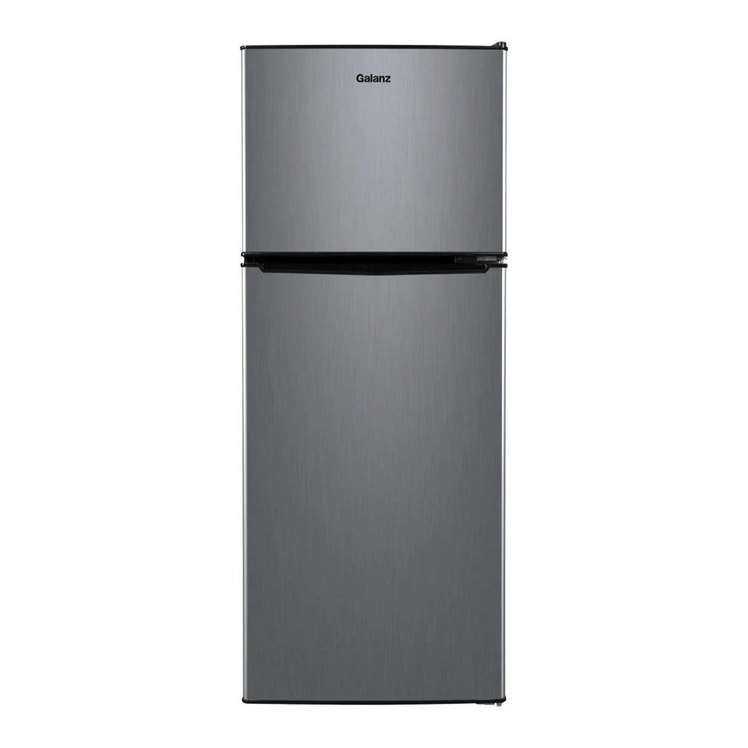 ZenVora 4.6 Cu. Ft. 2 Door Mini Refrigerator with Freezer - Stainless Steel Compact Fridge with Interior Light
