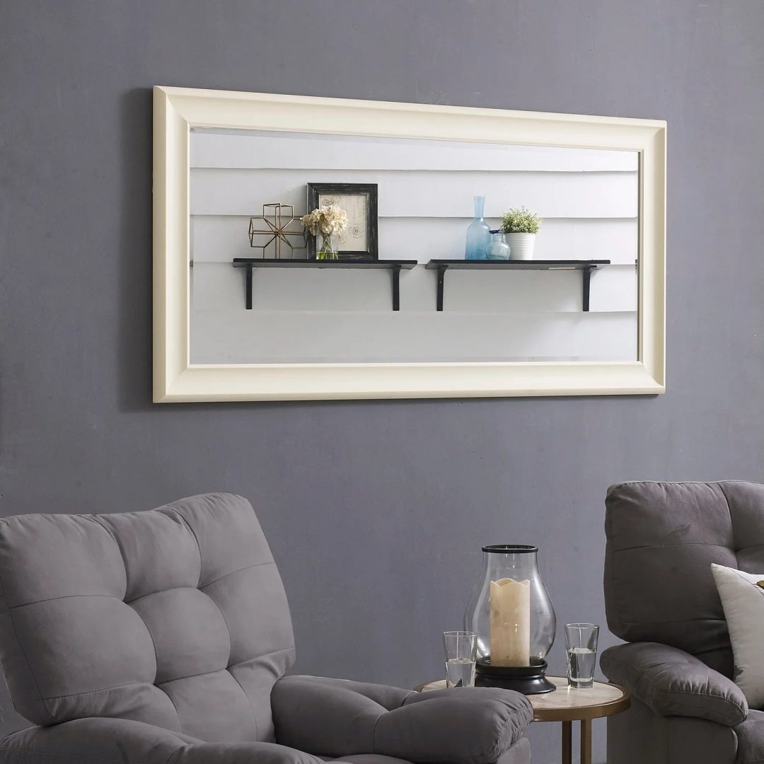 ZenVora Tall Full Length Mirror, Oversized Rectangle Full Body Wall Mounted Mirror with Smooth Faux Wood Frame