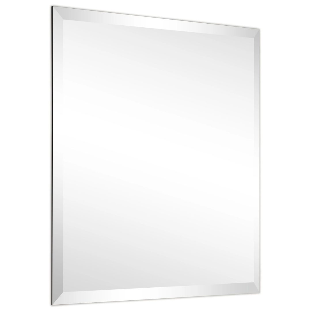 ZenVora Frameless Beveled Prism Wall Mirror, Clear Square or Rectangular Decorative Mirror for Bathroom, Bedroom and Home Decor