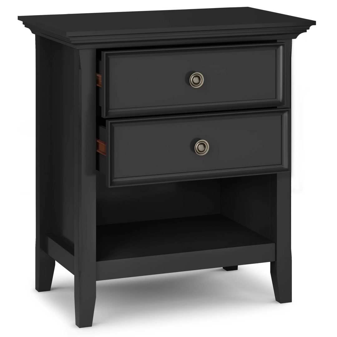 ZenVora 24 Inch Wide Solid Wood Nightstand, Bedside Table and Bedroom End Table