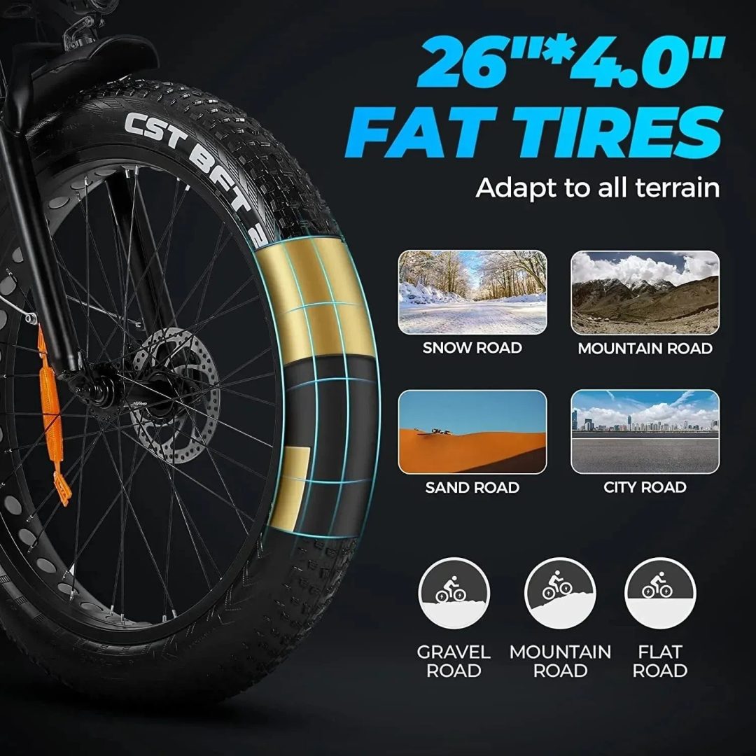 ZenVora Outdoor electric bike with 48V/15Ah lithium battery