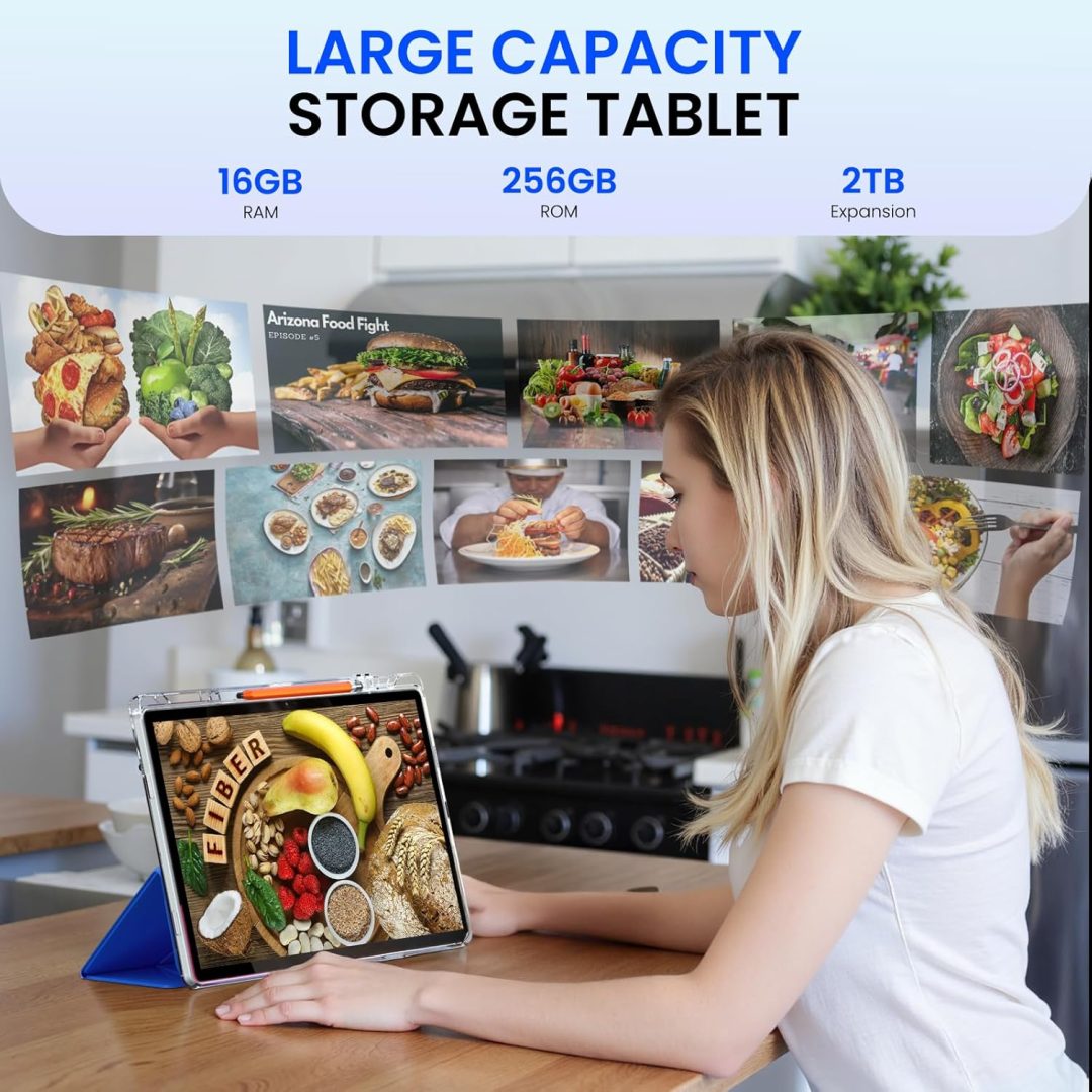 ZenVora 14 Inch Android Tablet, 16GB RAM 256GB Storage, 4G LTE Portable Touchscreen Tablet PC