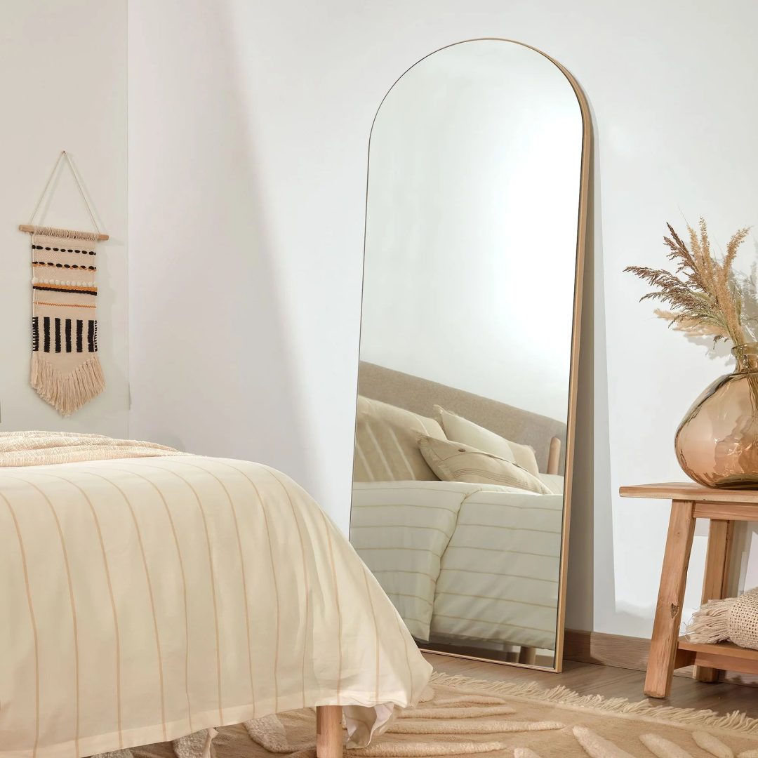 ZenVora Arched Full Length Floor Mirror, Large Full Body Standing and Wall Mounted Mirror for Bedroom, Living Room and Home Decor