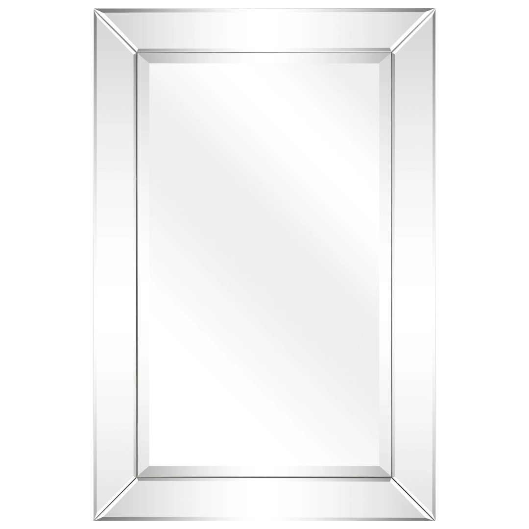 ZenVora Beveled Rectangular Clear HD Wall Mirror, Bathroom Vanity and Bedroom Mirror, 3 Sizes