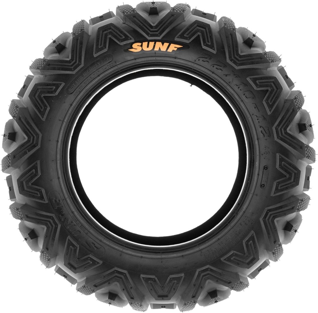 ATV UTV All-Terrain Tires Set of 4, 25X8-12 Front & 25X10-12 Rear Off-Road Replacement Tires