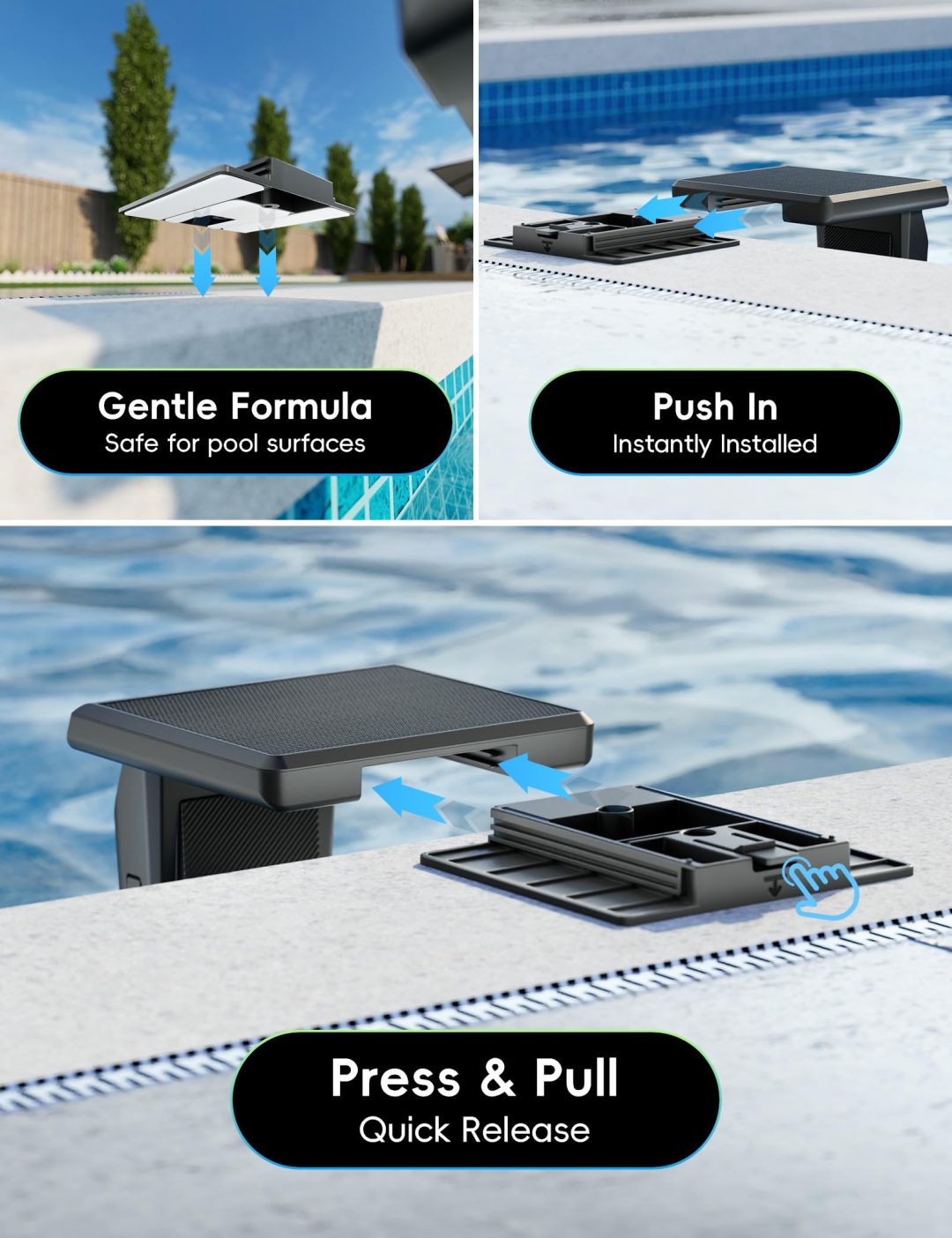 ZenVora Solar Pool Lights for Steel Wall Above Ground Pools, Solar Powered LED Swimming Pool Lighting