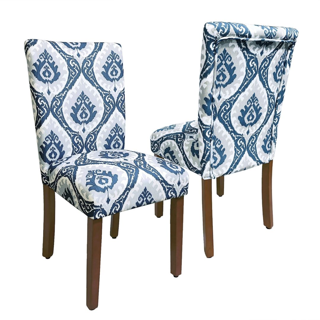 ZenVora Set of 2 Upholstered Medallion Dining Chairs, Comfortable Parsons Style Chairs for Kitchen and Dining Room