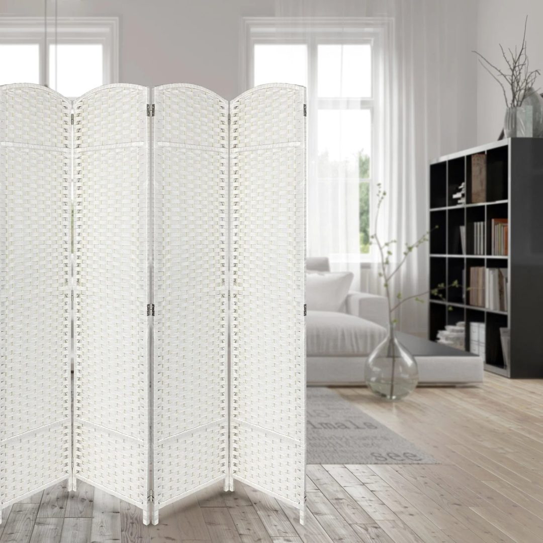 ZenVora Tall Folding Room Divider Screen, Portable Privacy Partition Wall Panel for Bedroom, Living Room and Office