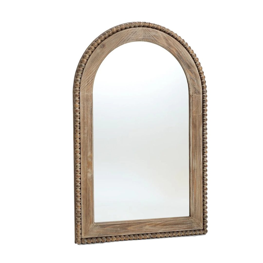 ZenVora Wood Framed Arch Window Wall Mirror, Bathroom Wall Mirror - 39.25 H x 25.87 W x 1.5 D