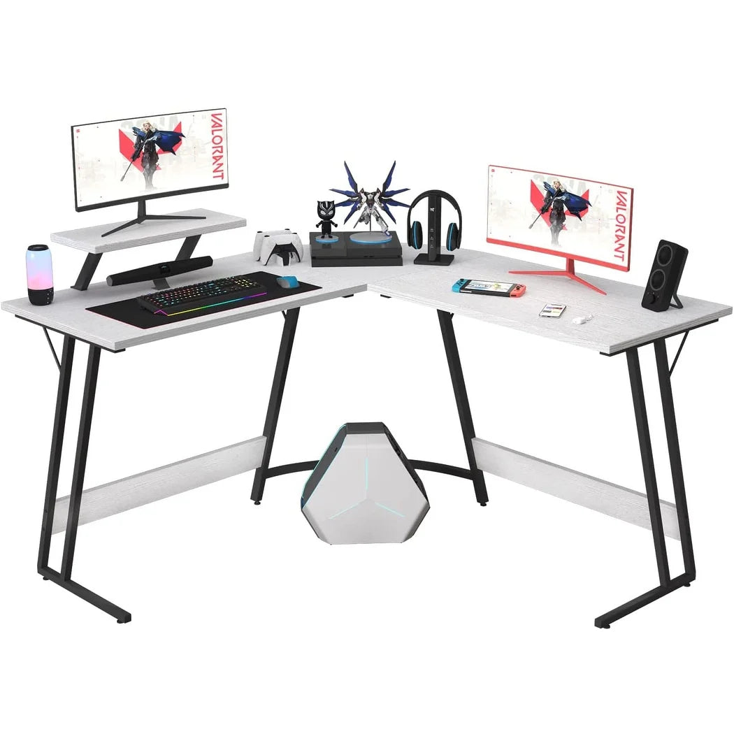 ZenVora L Shaped Gaming Desk, Corner Computer PC Workstation for Gaming, Home Office and Study