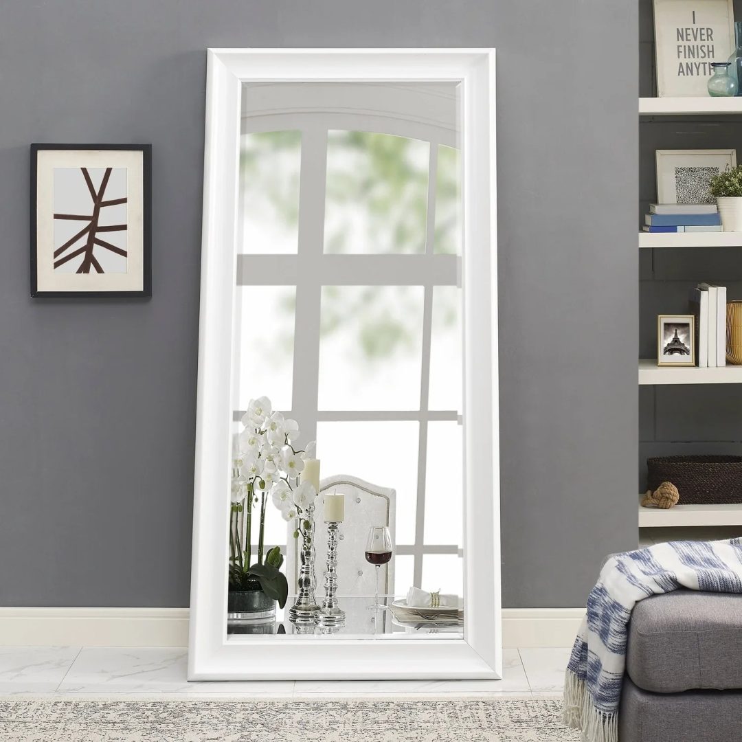 ZenVora Tall Full Length Mirror, Oversized Rectangle Full Body Wall Mounted Mirror with Smooth Faux Wood Frame