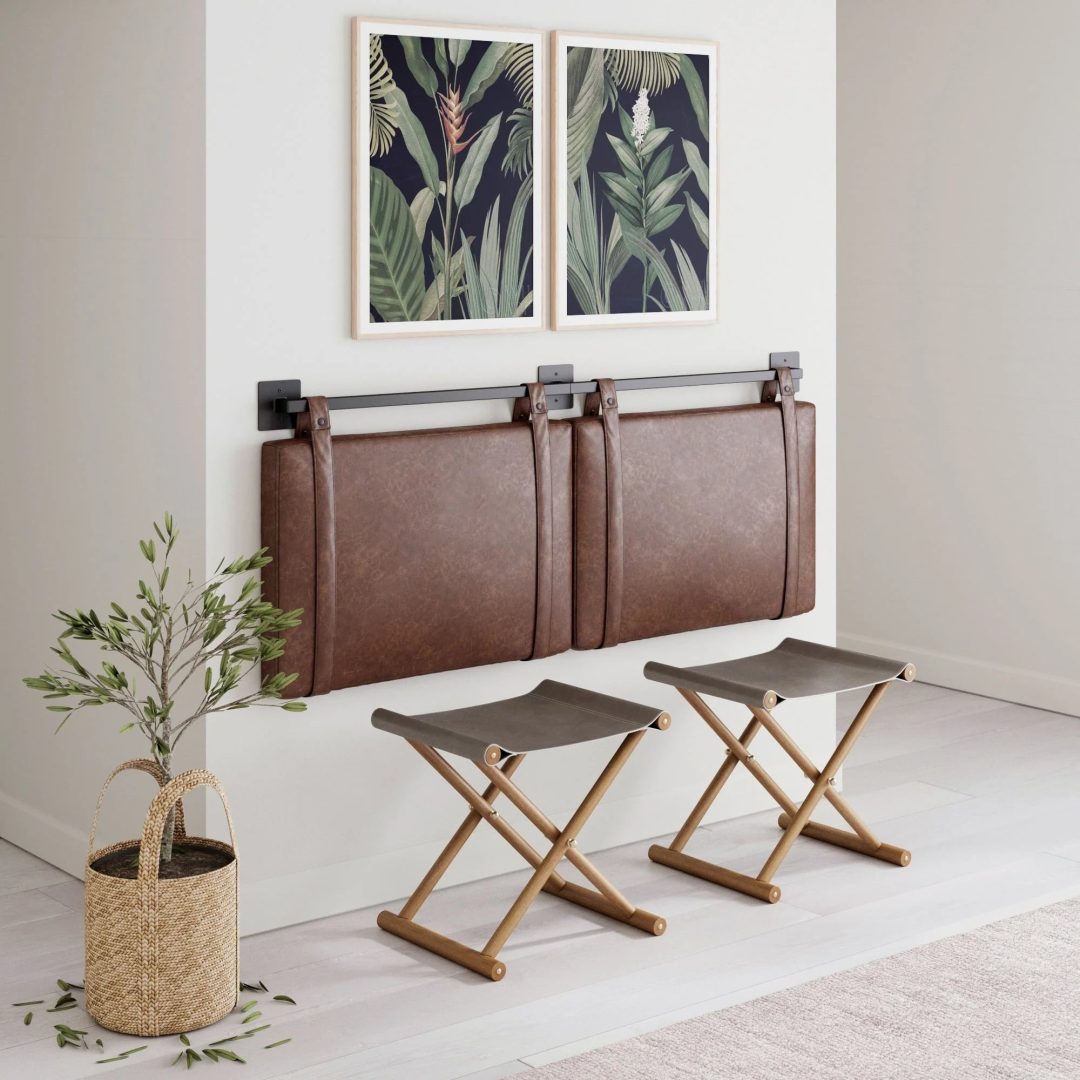 ZenVora Wall Mount Upholstered Headboard with Metal Rail - Modern Bedroom Headboard