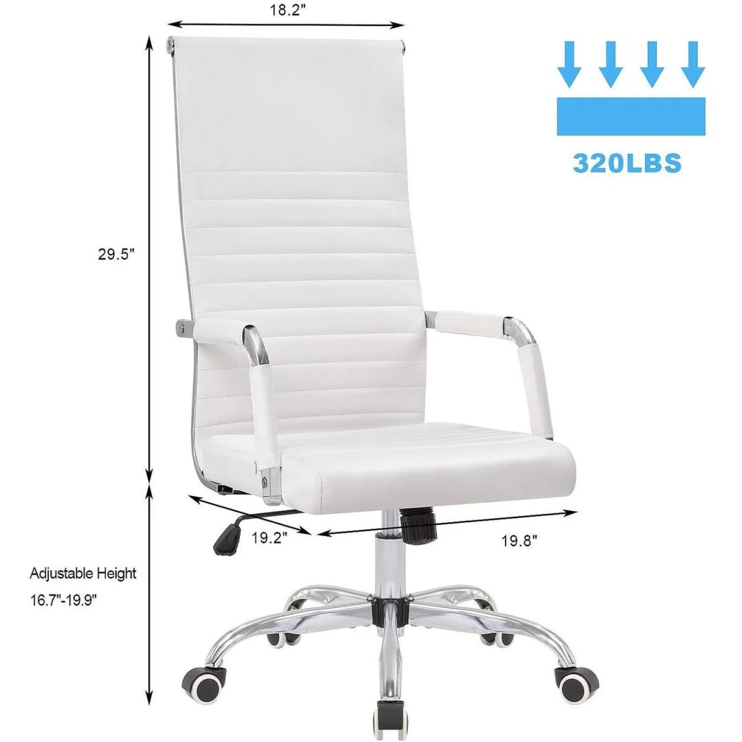 ZenVora Ribbed High Back Office Chair, Ergonomic Conference Desk Chair for Home Office, Meeting Room and Workspace