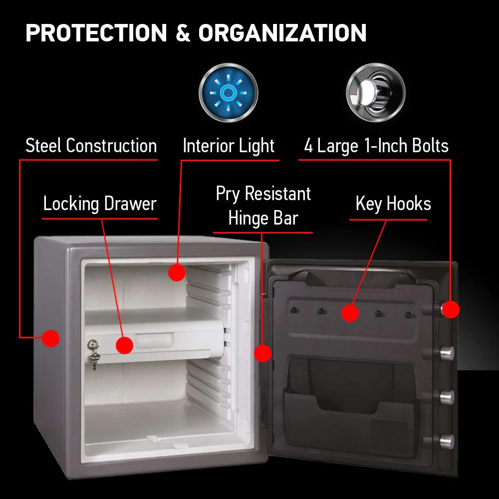 ZenVora Digital Safe Box, Waterproof and Fireproof Alloy Steel Security Safe for Home and Office
