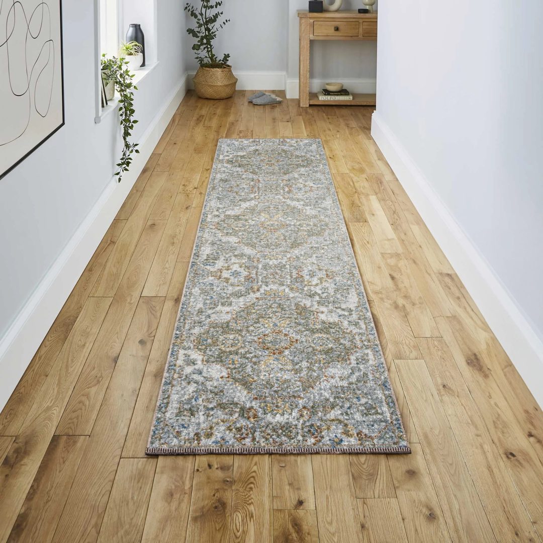 ZenVora Bohemian Medallion Low-Pile Machine-Washable Area Rug, Cream and Terra
