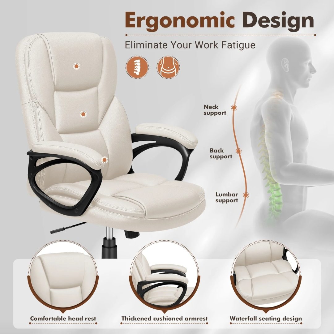 ZenVora High Back Executive Office Chair, Ergonomic Computer Desk Chair for Home and Office