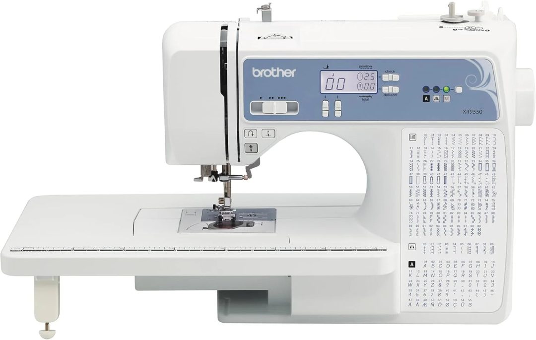 ZenVora Computerized Sewing and Quilting Machine, 165 Built-in Stitches, LCD Display, Wide Table, 8 Included Presser Feet, White, 20 x 12 x 17 Inches