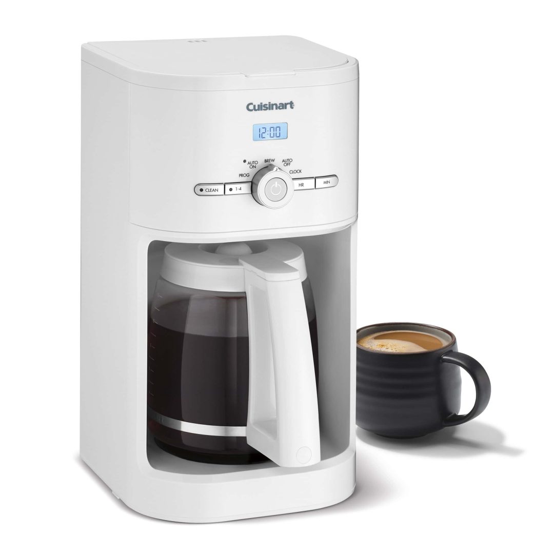 ZenVora 12-Cup Programmable Coffee Maker, Classic Drip Coffee Machine with Auto Brew and White Finish