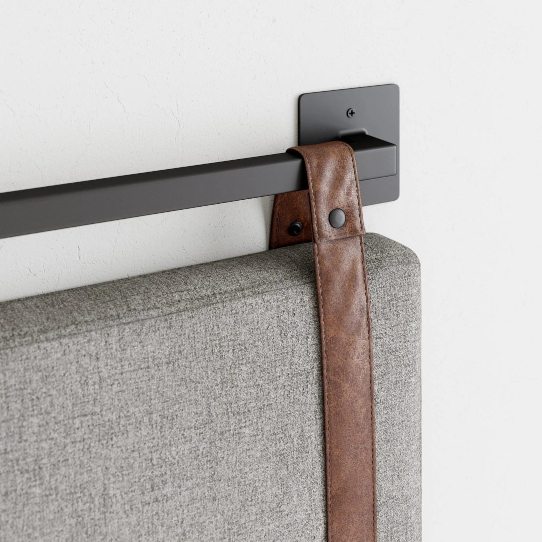 ZenVora Wall Mount Upholstered Headboard with Metal Rail - Modern Bedroom Headboard