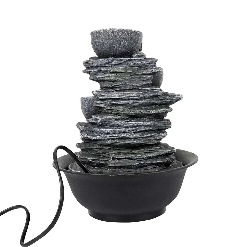 ZenVora 4-Tier Indoor Water Fountain, Relaxing Waterfall Feature for Home, Living Room and Bedroom Decor