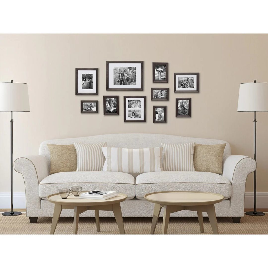 ZenVora 10-Piece Wood Gallery Wall Picture Frame Set, Decorative Photo Display Frames for Living Room, Bedroom and Home Decor