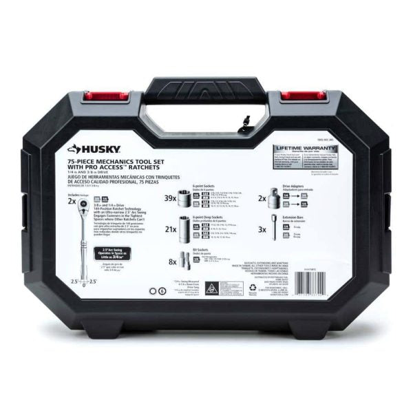 ZenVora 75-Piece Mechanics Tool Set with 1/4 in. & 3/8 in. Drive Ratchets, 144-Position Ratchet and SAE Metric Socket Set