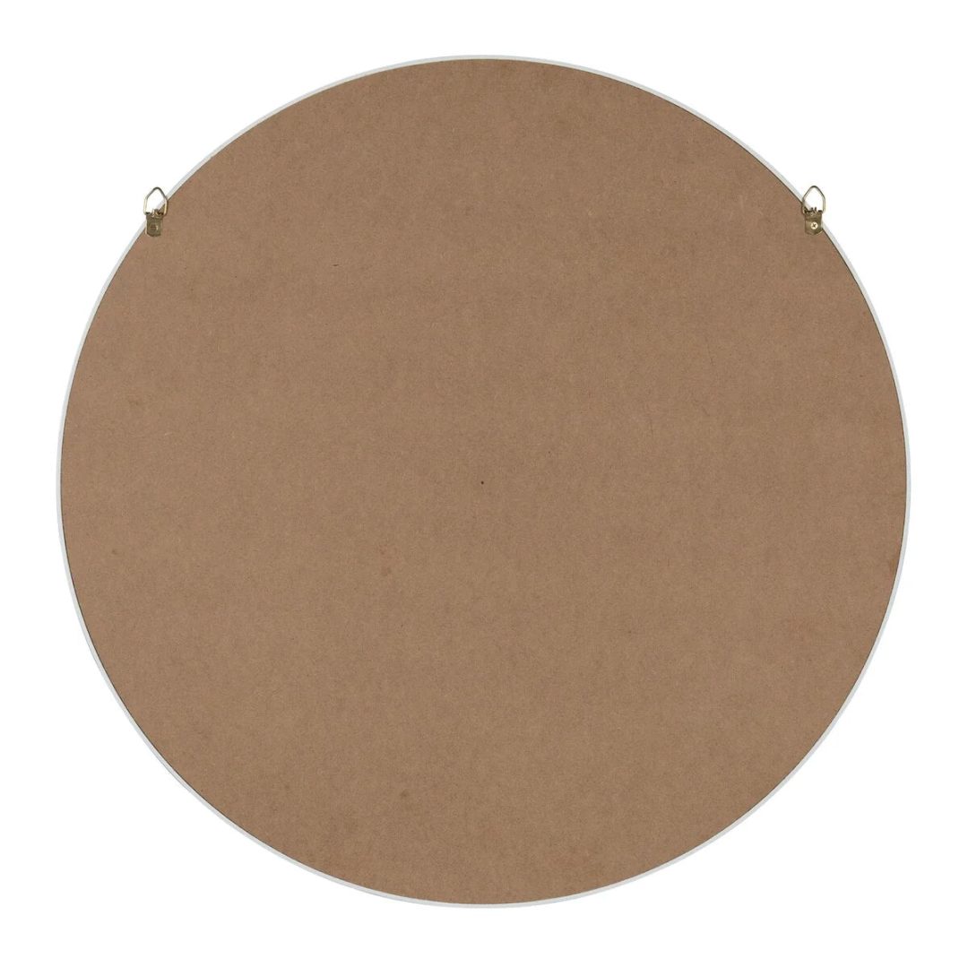 ZenVora Round Wood Accent Wall Mirror, Modern Decorative Wooden Frame Mirror for Living Room, Bedroom and Entryway